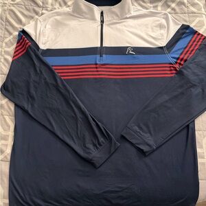 Rhoback Men's Performance Quarter Zip Colorblock Red White Blue Extra Large XL